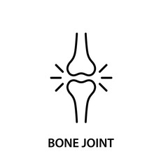 Human knee bone joint icon. Arthritis knee joint pain icon. Osteoporosis icon. Knee vector icon