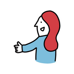 話をする女性一人のイラスト