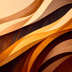 Layered abstract curves in earthy tones of brown, gold, and beige. A bold, textured composition perfect for art, interiors, or dynamic visual design.