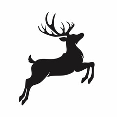 Fototapeta premium Graceful Reindeer Jump, Elegant Christmas Animal Art