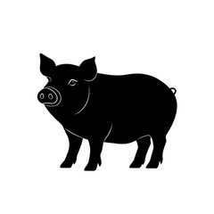 Obraz premium Pig black silhouette isolated on a transparent background