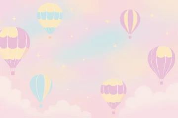 Wanddecoratie Luchtballon hot air balloon in sky  © Hashir