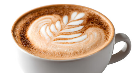 Latte Art Coffee, isolated on transparent background