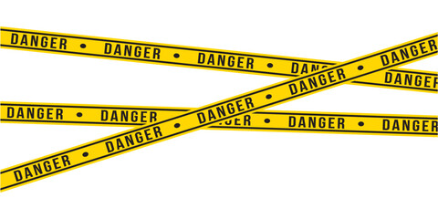 Warning tapes isolated on white background. Warning tape, danger tape, caution tape, under construction tape. Vector illustration in eps 10.