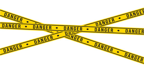 Warning tapes isolated on white background. Warning tape, danger tape, caution tape, under construction tape. Vector illustration in eps 10.