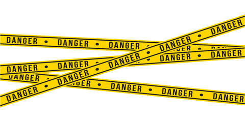 Warning tapes isolated on white background. Warning tape, danger tape, caution tape, under construction tape. Vector illustration in eps 10.