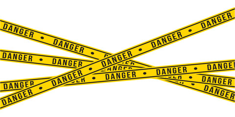 Caution tape set of yellow warning ribbons. Warning zone, danger tapes. Security Caution Tape Set. Yellow Warning Ribbons. Abstract Stripes for Police, Accident, Under Construction in eps 10.