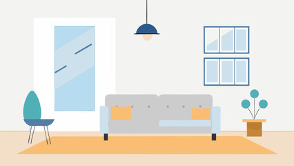 interior of a room with a sofa