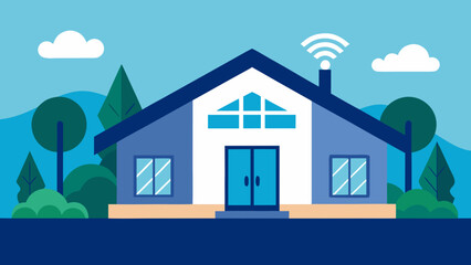 Naklejka premium illustration of a house in the forest