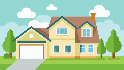 Fototapeta premium vector illustration of a house