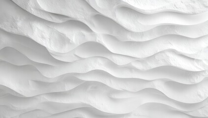 Fototapeta premium Abstract textured white surface with undulating layers
