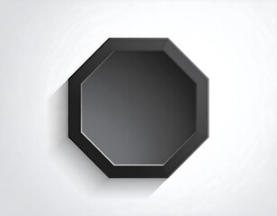 Octagon shape, dark gray, 3D effect