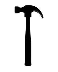  a black silhouette of a hammer on white background ,PNG