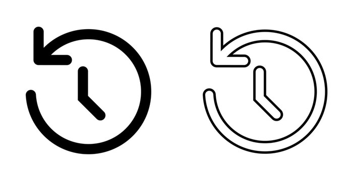Clockwise arrow icon vector symbol for time management. history icon symbol.