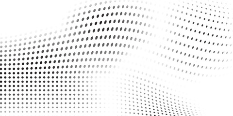 Abstract mesh dotted halftone gradient texture. Vanishing polka abstract