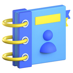 Address Book 3D Icon Colorful Style
