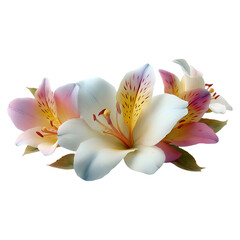 Fototapeta premium Lily cotton under arbor crown concept. Beautiful lilies in pastel shades, perfect for floral arrangements.