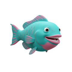 Colorful Cartoon Fish, Whimsical Aquatic Creature Illustration