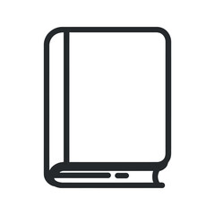 Book icon. Simple outlined book on white background