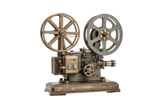 Vintage Film Projector Isolated On Black Background