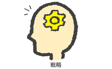 頭で考えるアイコンイラスト