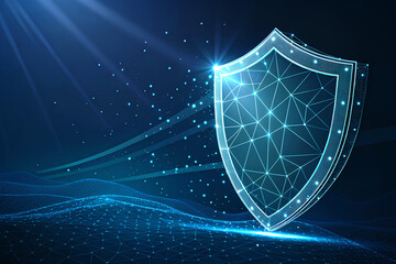 Fototapeta premium Digital Shield Cyber Security Protection Concept.