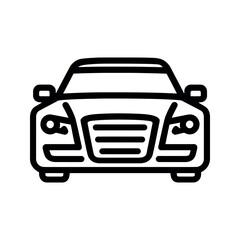Naklejka premium Simple car icon front view on white background