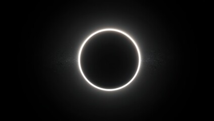 Solar eclipse, bright ring against dark void