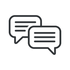 Simple Chat icon on white background. Speech bubbles