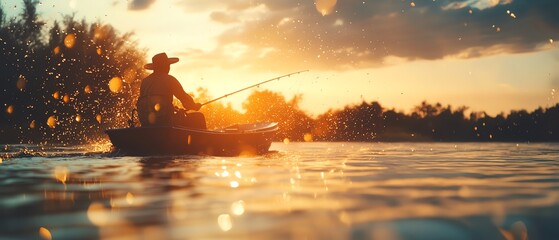 Local fisherman in motion, capturing authentic summer adventure culture