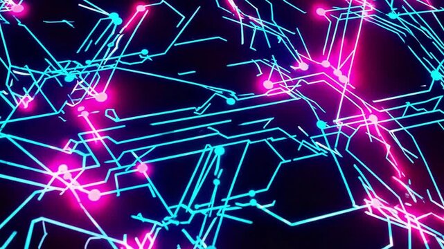 Dynamic digital lines creating a mesmerizing abstract network with a futuristic ambiance, showcasing the complex interconnectivity of technology and innovation - Powered by Adobe