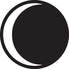 Black crescent moon icon celestial night