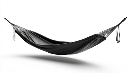 Black hammock isolated on white, 3D render