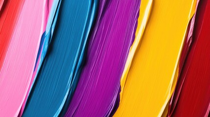 Colorful lipstick paint swatches on white canvas