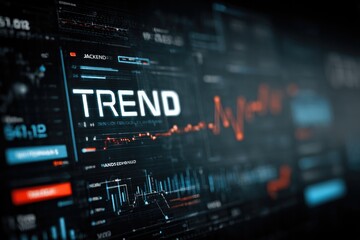 Fototapeta premium Dynamic digital interface showcasing trend analysis with vibrant
