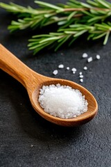 Salt in Wooden Spoon