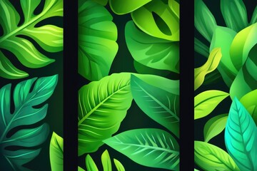 Lush Green Tropical Leaves Pattern