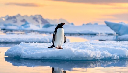 Obraz premium Penguin in Antarctica – Wild Antarctic Penguin in Icy Natural Habitat. 
