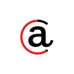 Obraz premium Minimalist black and white symbol with red accent, modern design concept