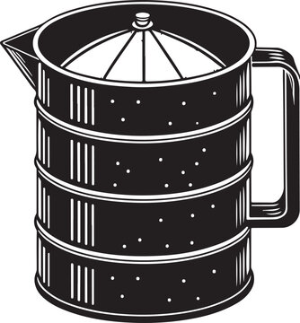black flour sifter with handle clip art preview