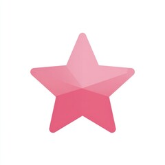 Fototapeta premium Pink Polygonal Star Gradient Shape on White Background
