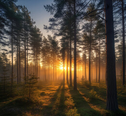 Obraz premium morning in the forest