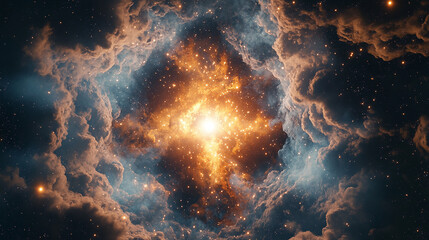 a cinematic space nebula swirling