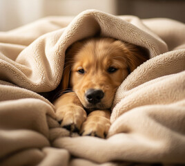 puppy sleeping on the pillow