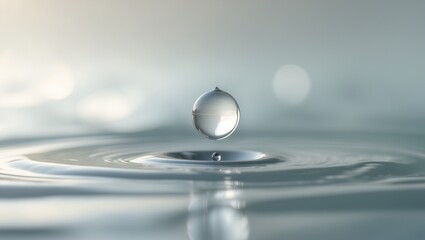 Clear macro photograph of glistening water drops on a stark white surface