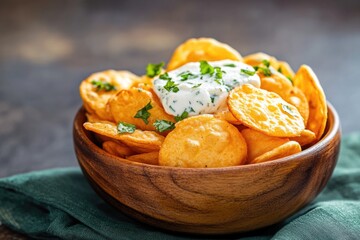 Delicious Sour Cream And Chive Dip with Pita Chips