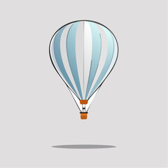 Naklejka premium Single balloon floating freely in the air, string trailing downward, illustrated in soft minimalist vector form.