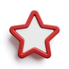 Red and White 3D Star Shape on White Background