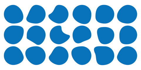 Blobs icon. Rock black icons. Different drops in modern style. Drops or stone silhouettes. Modern blob shape design elements isolated on white background. Vector illustration