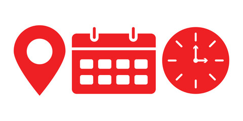 Address. time, and date icon vector. location, calendar and clock icon. vector illustration 